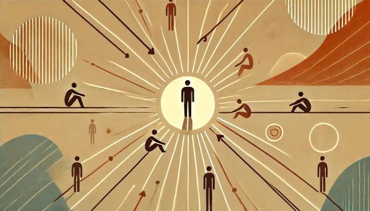 article image header showing a central figure not knowing if they need help, but others are trying to reach them