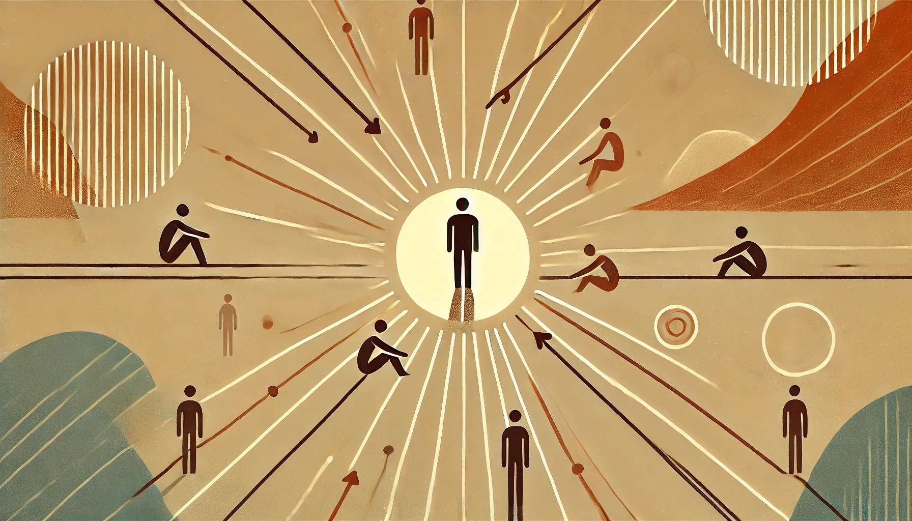 article image header showing a central figure not knowing if they need help, but others are trying to reach them